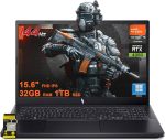 ايسر لابتوب العاب نيترو في 15 15.6 انش FHD IPS 144Hz AMD رايزن 5 7535HS سداسي النواة RAM 32GB SSD 1TB جيفورس RTX 4050 باضاءة خلفية USB-C ويندوز 11 برو مع ملحق اي سي بي