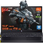 ايسر لابتوب العاب نيترو في 15 15.6 انش FHD IPS 144Hz AMD رايزن 5 7535HS سداسي النواة RAM 32GB SSD 1TB جيفورس RTX 4050 باضاءة خلفية USB-C ويندوز 11 برو مع ملحق اي سي بي