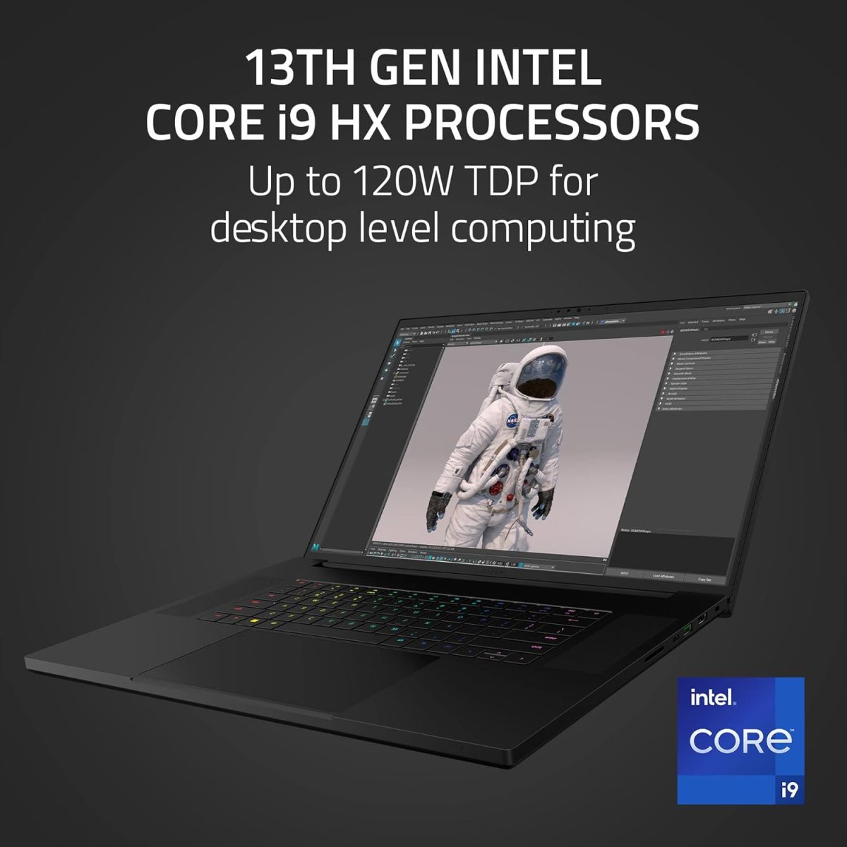 ⁦ريزر لابتوب العاب بليد 18: انفيديا جيفورس RTX 4090-معالج انتل 24 كور i9 HX الجيل 13 - 18 انش QHD+ 240Hz - RAM 32GB - SSD 2TB - الومنيوم سي ان سي - شاحن جان مدمج - ويندوز 11 - كروما RGB⁩ - الصورة ⁦4⁩