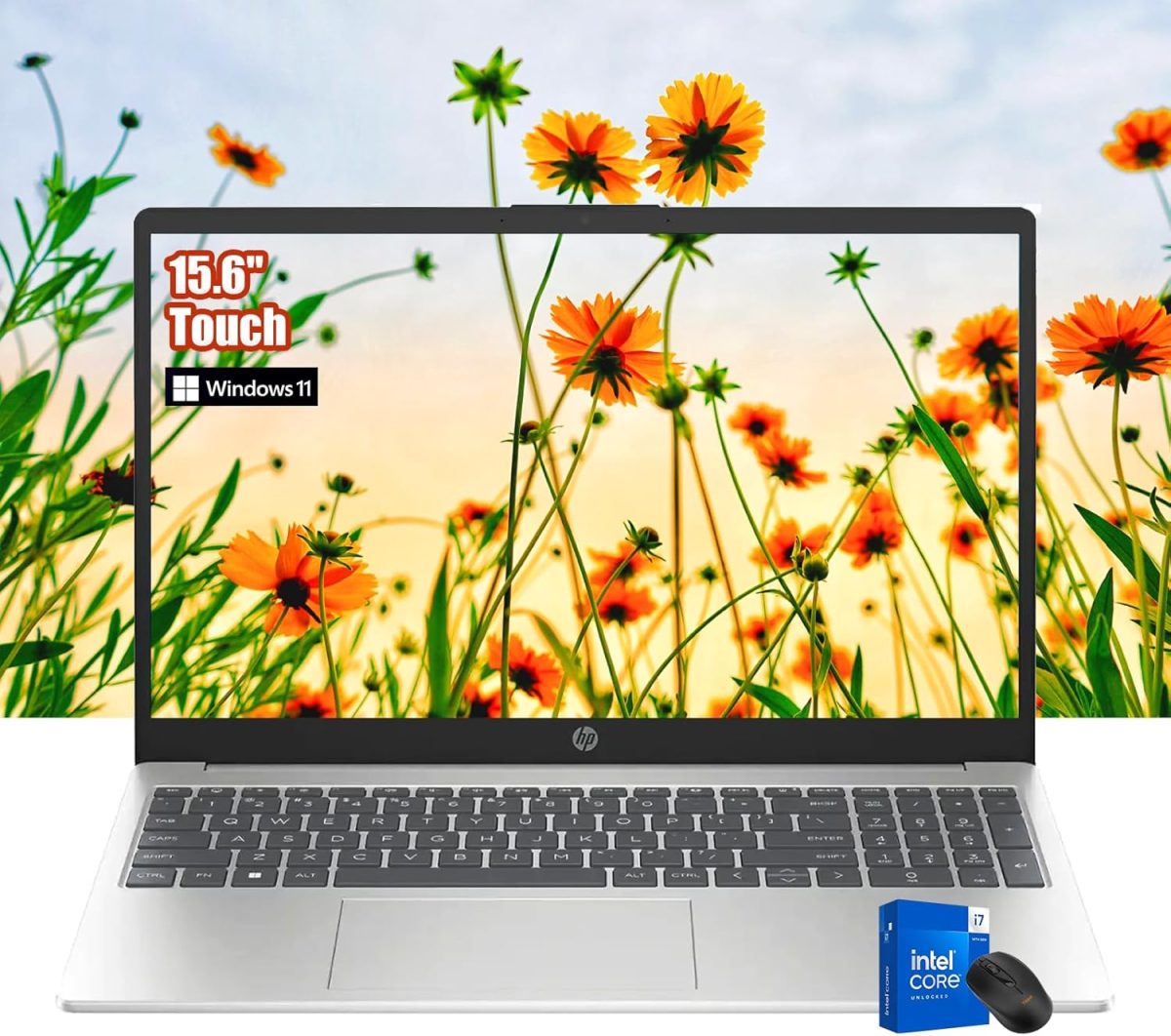 HP لابتوب بافليون تاتش - لابتوب انتل للاعمال i7-1255U بيت i9-8950HK - شاشة 15.6 انش FHD - ذاكرة RAM 16GB - 512GB PCIe SSD - بطاقة رسومات انتل ايريس اكس اي - مع ماوس