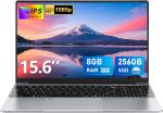 FUNYET Laptop 15.6 Inch 8GB RAM 256GB SSD N4000 Portable Processor IPS FHD 1920x1080 Notebook, 180° Opening Computer Shutdown, 5000mAh, WIFI, TF Card Slot, Win11pro