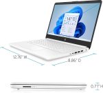 ⁦HP لابتوب اعمال 2025 للطلاب بشاشة HD 14 انش ومعالج انتل سيليرون رباعي النواة وRAM 16GB وذاكرة تخزين 320GB (بطاقة ذاكرة اي ام ام سي 64GB + بطاقة SD 256GB) واوفيس 365 لمدة عام وبطاقة رسومات انتل UHD⁩ - الصورة ⁦6⁩