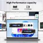 ⁦لابتوب العاب N5095 بشاشة 15.6 انش وذاكرة RAM 16GB وSSD 512GB للالعاب و180 زاوية فتح وبصمة اصبع وكيبورد باضاءة خلفية 1920X1080 IPS ميني HDMI واي فاي 5 للطلاب والاعمال⁩ - الصورة ⁦4⁩