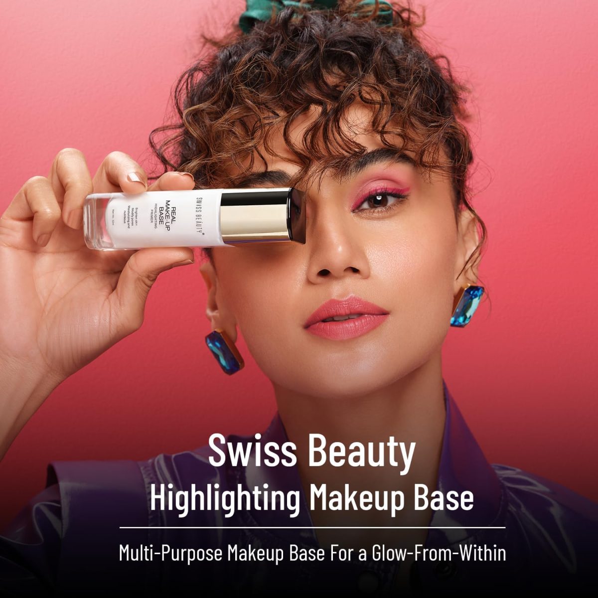 ⁦SWISS BEAUTY Real MakeUp Base Highlighting Primer, Shade-03, 32ml⁩ - الصورة ⁦3⁩