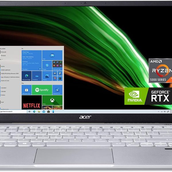 ايسر لابتوب سويفت اكس SFX14-41G-R1S6 كريتور بشاشة 14 انش FHD 100% sRGB ومعالج AMD رايزن 7 5800U وبطاقة رسومات انفيديا RTX 3050Ti وLPDDR4X 16GB وSSD 512GB وواي فاي 6 وكيبورد باضاءة خلفية وامازون اليكسا