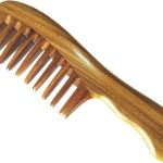 لونج كينز مشط خشبي من خشب الصندل الطبيعي باسنان عريضة، مشط شعر مصنوع يدويا بدون ساكنة للنساء والرجال
