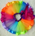 ⁦LYLKD Little Girls Layered Rainbow Tutu Skirts with Unicorn Horn Headband⁩ - الصورة ⁦2⁩
