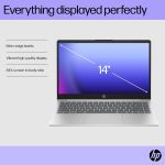 ⁦HP لابتوب 14-ep1003ne بمعالج انتل كور الترا 7-155H وشاشة FHD مقاس 14 انش وذاكرة RAM DDR5 سعة 16GB وSSD 1TB وبطاقة رسومات انتل ارك™ مدمجة وكيبورد انجليزي/عربي وويندوز 11، فضي طبيعي [B13Y4EA]⁩ - الصورة ⁦7⁩