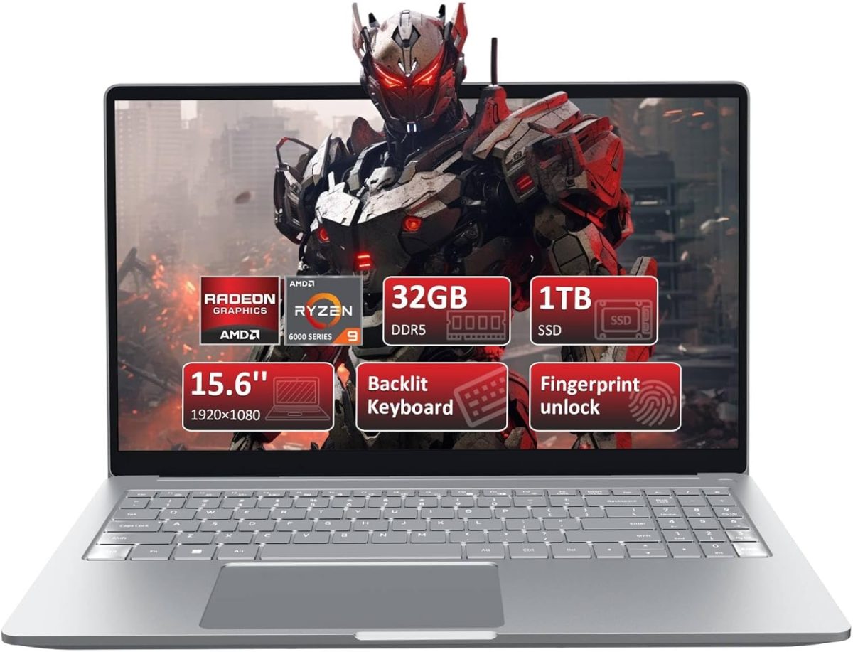 لابتوب العاب FHD 15.6 انش بمعالج AMD رايزن 9 6900HX (8/16، حتى 4.9GHz)، ذاكرة RAM DDR5 32GB، ذاكرة مستديمة SSD 1TB، ويندوز 11 برو، كيبورد باضاءة خلفية، كاميرا خصوصية، USB-C، قارئ بصمات اصابع، اداء
