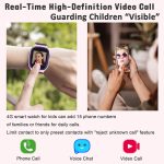 ⁦ساعة ذكية للاطفال من الجيل الرابع للبنات مع متتبع GPS ومكالمات فيديو للاطفال من سن 5 الى 12 سنة، ساعة ذكية بمفتاح واحد لمكالمات اس او اس وكاميرا دردشة صوتية ومنبه وشاشة تعمل باللمس، هدية للاطفال⁩ - الصورة ⁦3⁩