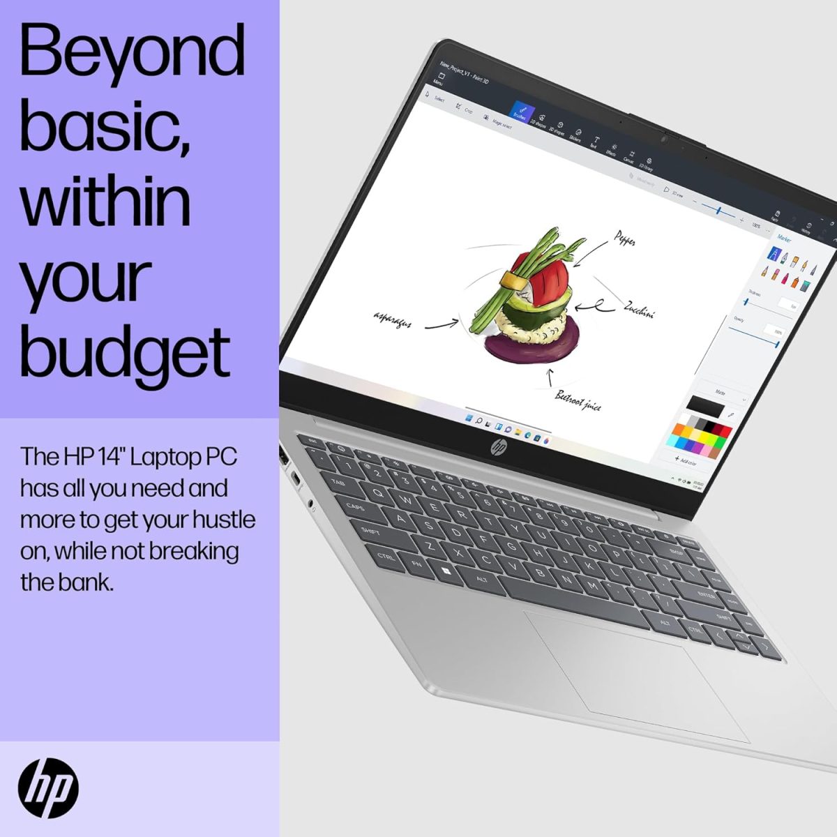 ⁦HP لابتوب 14-ep1003ne بمعالج انتل كور الترا 7-155H وشاشة FHD مقاس 14 انش وذاكرة RAM DDR5 سعة 16GB وSSD 1TB وبطاقة رسومات انتل ارك™ مدمجة وكيبورد انجليزي/عربي وويندوز 11، فضي طبيعي [B13Y4EA]⁩ - الصورة ⁦5⁩