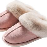 شبشب منزلي داخلي للنساء، شبشب منفوش من الميموري فوم، شبشب سهل الارتداء من الفرو الناعم، حذاء دافئ للشتاء، شبشب مريح من الفرو الصناعي، حذاء منفوش بنعل مطاطي