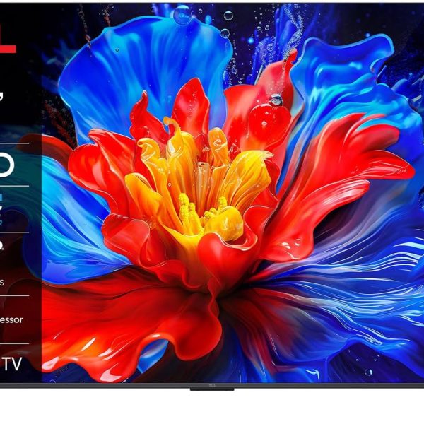 TCL تلفزيون 75 بوصة QLED 75P8K، HDR10+، تلفزيون جوجل، دولبي فيجن اتموس، معالج AiPQ، 144Hz، نظام اونكيو 2.1 هاي فاي، دولبي فيجن HDR، هيكل نحيف يوني - 75P8K (موديل 2025)