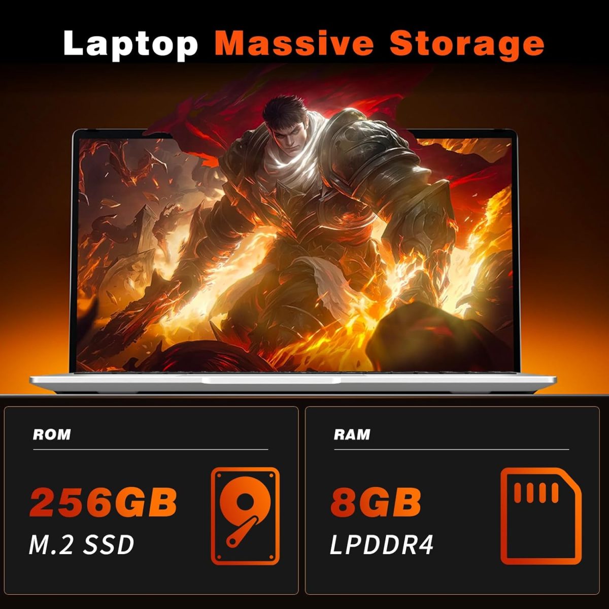 ⁦لابتوب كومنوسال N4000 بشاشة 15.6 انش للطلاب مع ذاكرة RAM 8GB وSSD 256GB ونت بوك خفيف ورفيع وواي فاي 5 وميني HDMI و180 زاوية فتح وبلوتوث 5.0 وUSB 3.0 للطلاب والاعمال⁩ - الصورة ⁦5⁩