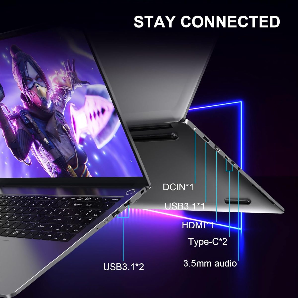 ⁦لابتوب العاب 16 انش 2.5K IPS، لابتوب 16GB DDR5 1TB SSD معالج AMD رايزن 7 7840HS (حتى 5.1GHz)، لابتوب تقليدي واي فاي 6 بلوتوث 5.2 USB 3.1×3 HDMI × 1 منفذ صوت ×1 نظام تبريد للالعاب⁩ - الصورة ⁦4⁩