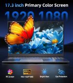 ⁦لابتوب ناكلود ويندوز 11، لابتوب 17.3 انش مع معالج كور i3، 4GB DDR3 128GB SSD، بطارية 60800mWh FHD، شاشة IPS نوع C، HDMI، واي فاي 5G، بلوتوث 4.2، كاميرا ويب، USB3.2⁩ - الصورة ⁦2⁩