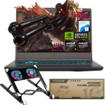 MSI لابتوب العاب A15 B8VF VR-Ready AI رفيع للغاية، 15.6 FHD 144Hz، ايه اي ام دي رايزن 9 8945HS، انفيديا جيفورس RTX 4060، 32GB DDR5 RAM، 1TB SSD، تعزيز التبريد، حزمة مع مبرد PCO نوت بوك قابل للطي، مبرد