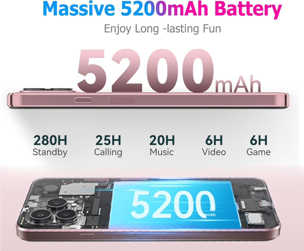 ⁦كوبت هاتف ذكي P80 اندرويد 13 بذاكرة RAM 8GB وروم 512GB وشاشة 6.55 انش FHD+ وبطارية 5200mAh وكاميرا خلفية 48MP وكاميرا امامية 24MP و4G ثنائي شرائح الاتصال وبصمة اصابع/ان اف سي/او تي جي/اصدار عالمي⁩ - الصورة ⁦4⁩