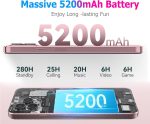 ⁦كوبت هاتف ذكي P80 اندرويد 13 بذاكرة RAM 8GB وروم 512GB وشاشة 6.55 انش FHD+ وبطارية 5200mAh وكاميرا خلفية 48MP وكاميرا امامية 24MP و4G ثنائي شرائح الاتصال وبصمة اصابع/ان اف سي/او تي جي/اصدار عالمي⁩ - الصورة ⁦4⁩