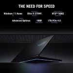 ⁦ASUS ROG Strix G16 (2025) Gaming Laptop, 16” ROG Nebula Display 16:10 2.5K 240Hz/3ms, NVIDIA® GeForce RTX™ 5060 GPU, Intel® Core™ Ultra 9 Processor 275HX, 16GB DDR5, 1TB SSD, Wi-Fi 7, Wind11 Home⁩ - الصورة ⁦2⁩