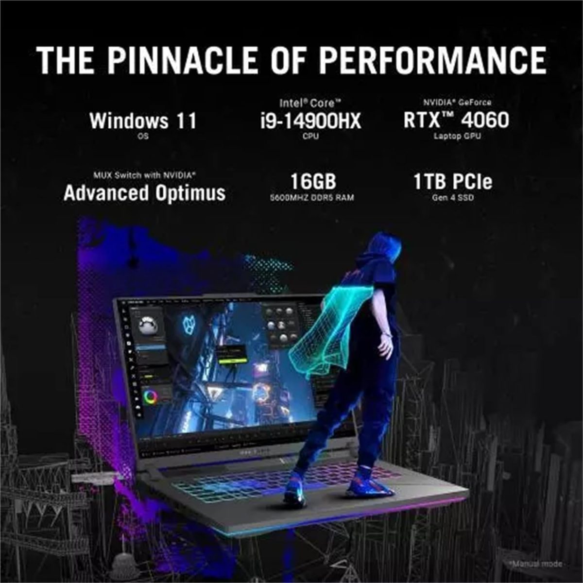 ⁦اسس لابتوب العاب روج ستريكس G16 16 انش 240Hz انتل i9-14900HX(24 نواة)، انفيديا جيفورس RTX 4060، ذاكرة RAM DDR5 64GB، SSD 4TB، واي فاي 6، كيبورد باضاءة خلفية، ويندوز 11 برو⁩ - الصورة ⁦5⁩