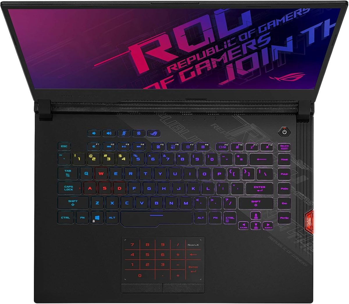 ⁦اسس لابتوب العاب روج ستريكس سكار 15 (2020) 15.6؟ 240Hz نوع IPS FHD، انفيديا جيفورس RTX 2070 سوبر، انتل كور i7-10875H، 16GB DDR4، 1TB PCIe NVMe SSD، كيبورد RGB لكل مفتاح، ويندوز 10، G532LWS-DS76⁩ - الصورة ⁦3⁩