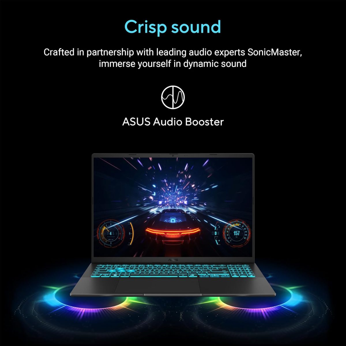 ⁦اسس لابتوب العاب V16، شاشة 16 انش WUXGA 144Hz، معالج انتل كور 7 240H، انفيديا جيفورس RTX 3050، ذاكرة 16GB، تخزين 512GB، ويندوز 11، اسود مات، V3607VJ-DS76⁩ - الصورة ⁦8⁩