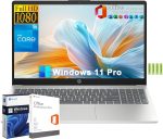 HP لابتوب 15.6 انش FHD للطلاب والاعمال، انتل كور i5-1235U الجيل 12 (حتى 4.4GHz)، 16GB RAM 512GB PCIe SSD، كيبورد رقمية، مايكروسوفت اوفيس مدى الحياة، ويندوز 11 برو، واي فاي 6، بلوتوث 5.3، HDMI، مع