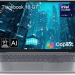 لينوفو لابتوب ثينك بوك 16 G7 للاعمال بشاشة 16 انش FHD+ ومعالج انتل الترا 7 155H 16 نواة (افضل من i7-13705H) وبطاقة رسومات قوس وRAM DDR5 32GB وSSD PCIe 1TB وواي فاي 6E وكيبورد باضاءة خلفية وويندوز 11