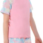 طقم ملابس سباحة للبنات مكون من قطعتين باكمام طويلة وعامل حماية من اشعة الشمس بعامل حماية من الاشعة فوق البنفسجية 50+