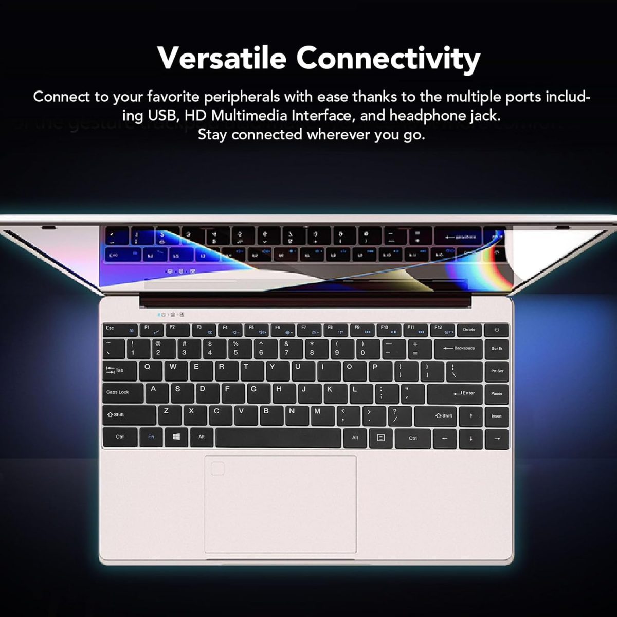 ⁦جيني لابتوب 14.1 كول نوتيزبوك رفيع للغاية بذاكرة RAM 12GB وشاشة عرض ال سي دي FHD IPS 2.00GHz للترفيه (مقبس بريطاني 12GB+512GB)⁩ - الصورة ⁦3⁩