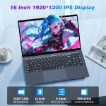 ⁦KUMNOSAL 16 Inch Laptop Computer, FHD IPS 1200p Screen, Gaming Laptop i5 (Up to 3.6GHz) for 16GB LPDDR4 RAM 512GB SSD, 180 Angle Open WiFi 5 HDMI Backlit Keyboard UHD Graphics 617 with Numeric Keypad⁩ - الصورة ⁦3⁩