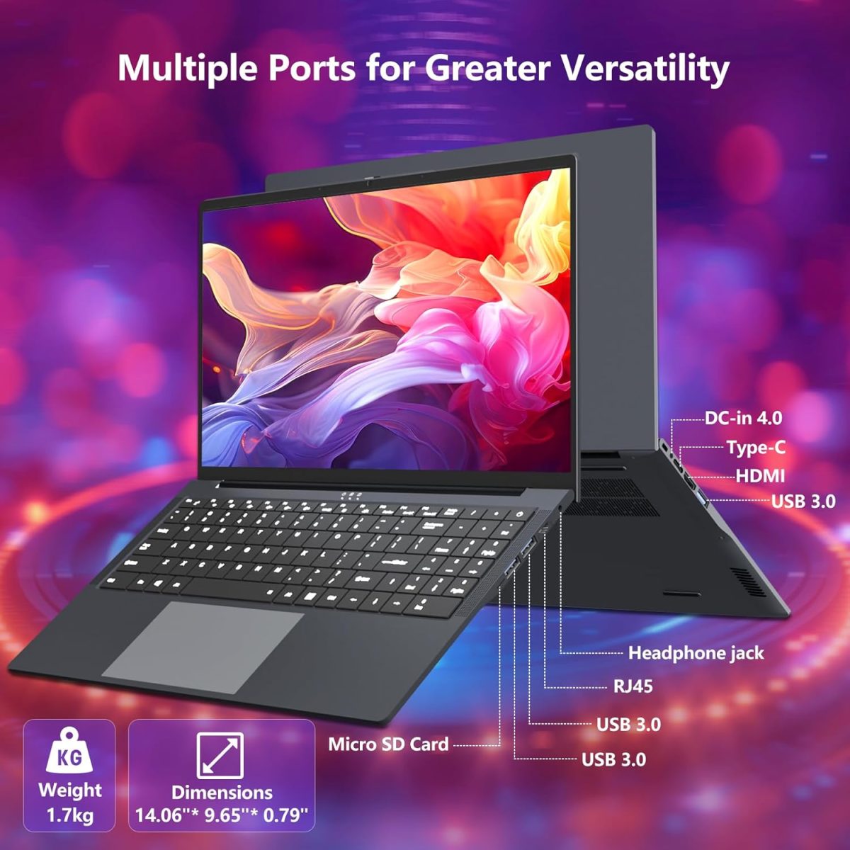 ⁦لابتوب اومنيكا i5 2025 بشاشة 16 انش بتردد 3.60GHz وذاكرة RAM 16GB وSSD 512GB FHD 1920×1200 وزاوية مفتوحة 180 درجة وكيبورد باضاءة خلفية للعمل والطلاب⁩ - الصورة ⁦7⁩