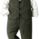 بدلة رسمية للاولاد الصغار من سي اس جي ار فاجر، قميص باكمام طويلة مع ربطة عنق + سترة + بنطلون