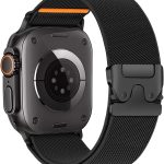 اساور رياضية مرنة لساعة الترا/2 49 ملم 46 ملم 45 ملم 44 ملم 42 ملم 41 ملم 40 ملم 38 ملم للرجال والنساء، سوار عريض من النايلون بابزيم باراشوت لساعة اي ووتش سلسلة 10 9 8 7 6 5 4 3 SE/2