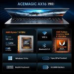 ⁦لابتوب ايس ماجيك 2025 بمعالج AMD رايزن 7 5700U (8C/16T حتى 4.3GHz) وRAM 16GB وSSD NVMe 512GB وويندوز 11 وبطاقة عرض مرئي راديون RX فيجا 8 وشاشة 16 انش وواي فاي 6 وكيبورد باضاءة خلفية⁩ - الصورة ⁦2⁩