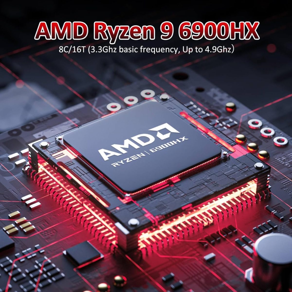 ⁦لابتوب العاب FHD 15.6 انش بمعالج AMD رايزن 9 6900HX (8/16، حتى 4.9GHz)، ذاكرة RAM DDR5 32GB، ذاكرة مستديمة SSD 1TB، ويندوز 11 برو، كيبورد باضاءة خلفية، كاميرا خصوصية، USB-C، قارئ بصمات اصابع، اداء⁩ - الصورة ⁦2⁩