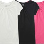 بينزوي تي شيرت الزي المدرسي للبنات: بلايز للأطفال بلون سادة عبوة من 3 قطع