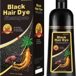 شامبو صبغة شعر اسود طبيعي 3 في 1، شامبو صبغة شعر اسود للرجال والنساء، تغطية 100% للشعر الابيض، صبغة شعر سوداء فورية لجميع انواع الشعر، 16.9 اونصة سائلة (اسود)