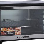 فرن كهربائي من اولسن مارك مع حامل حراري وشواية، 47 لتر - 4 مراحل للتدفئة والمشواة - مؤقت 60 دقيقة مع جرس - محرك قوي 2000 واط - ايقاف تلقائي | ضمان لمدة عامين