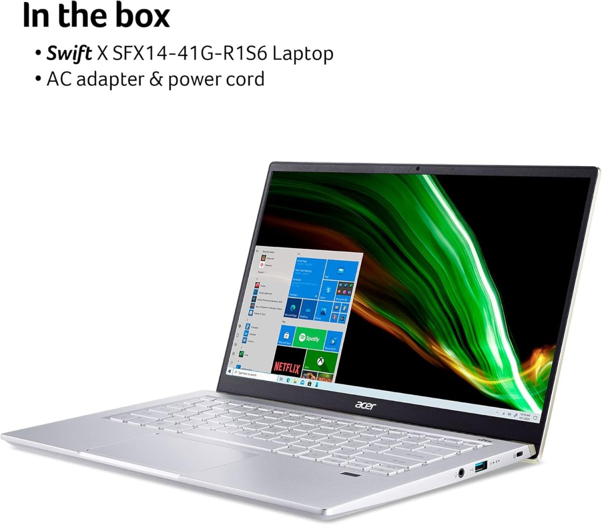 ⁦ايسر لابتوب سويفت اكس SFX14-41G-R1S6 كريتور بشاشة 14 انش FHD 100% sRGB ومعالج AMD رايزن 7 5800U وبطاقة رسومات انفيديا RTX 3050Ti وLPDDR4X 16GB وSSD 512GB وواي فاي 6 وكيبورد باضاءة خلفية وامازون اليكسا⁩ - الصورة ⁦10⁩
