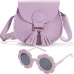 محفظة للبنات من تزويق، شنطة كروس لطيفة للاطفال، شنطة يد صغيرة لطيفة للاميرة شنطة ماسنجر للاطفال، محفظة كتف صغيرة كروس صغيرة مع شراشيب ارجواني