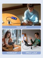 ⁦يوجرين شاحن ايفون 16 برو ماكس 30 واط، شاحن ايفون سريع 3 منافذ جان نوع سي (2 USB C + 1 USB A)، 4 حماية امنية، اصغر بنسبة 38% من الاصلي، محول USB C لايفون 16 برو وسامسونج وايباد⁩ - الصورة ⁦5⁩
