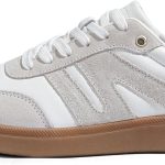 لاكي ستيب حذاء رياضي كلاسيكي كلاسيكي للنساء بنعل من اللثة، حذاء كاجوال للتنس والتزلج من الجلد الطبيعي، حذاء مشي مضاد للانزلاق