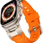 Mechanical Style Silicone Bands Compatible with Apple Watch Ultra 2/Ultra 49mm, Series 10 46mm/9/8/7(45mm)/SE2/SE/6/5/4(44mm) Sport Rugged Durable Strap with Metal Connector Replacement Band