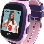 ساعة ذكية للاطفال من الجيل الرابع للبنات مع متتبع GPS ومكالمات فيديو للاطفال من سن 5 الى 12 سنة، ساعة ذكية بمفتاح واحد لمكالمات اس او اس وكاميرا دردشة صوتية ومنبه وشاشة تعمل باللمس، هدية للاطفال