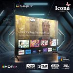 ⁦تلفزيون ذكي LED بدقة FHD مقاس 43 بوصة من ايكونا - تصميم بدون حواف ووضوح فائق للصورة وصوت فائق الوضوح وميزات توفير الطاقة الذكية⁩ - الصورة ⁦2⁩