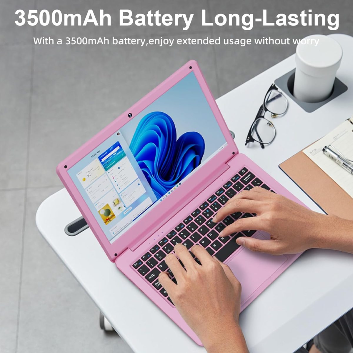 ⁦لابتوب 2025، لابتوب ويندوز 11.6 انش، معالج سيليرون N4000، ذاكرة RAM 8GB، تخزين 256GB، شاشة HD 11.6 انش، ويندوز 11، لابتوب للترفيه او استخدام الطلاب⁩ - الصورة ⁦7⁩