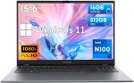 تشو وي لابتوب جيمي بوك بلس 15.6 انش، 512GB SSD 16GB LPDDR5، انتل N100 (حتى 3.4GHz، TDP 15W)، ويندوز 11، 1TB SSD اكسبند، IPS FHD 1920×1080، HDMI، واي فاي 6، بلوتوث 5.2، USB 3.0، كاميرا ويب