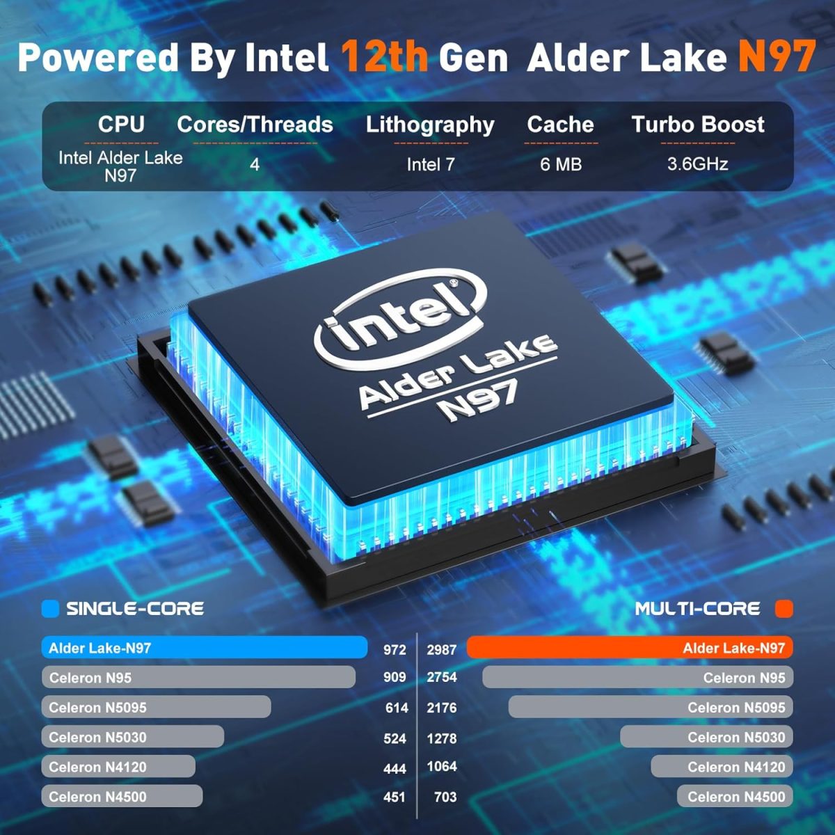 ⁦AOC لابتوب 16GB RAM 512GB SSD بشاشة FHD 15.6 انش (حتى 3.6GHz) ويندوز 11، خفيف ورفيع، هيكل معدني، كاميرا ويب، نوع C، USB3.2⁩ - الصورة ⁦2⁩